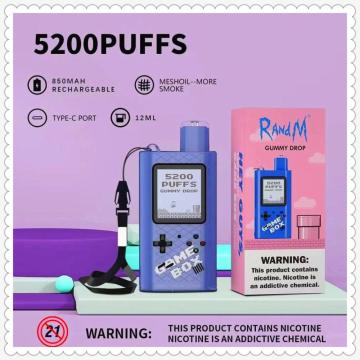 랜드 게임 박스 5200 퍼프 일회용 vape 원본