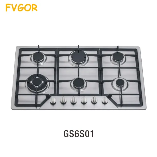 Stainless Steel Gas Cooktop with 6 Burners