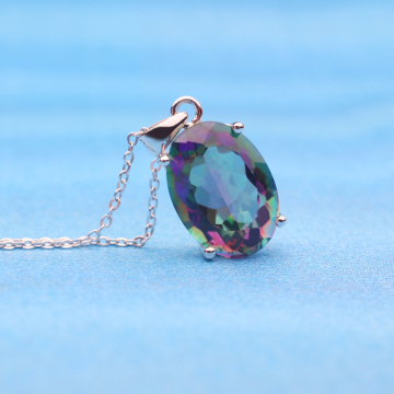 rainbow mystic fire topaz loose gemstone pendant