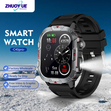 2025 C40 Pro 2.19 Inch Touchscreen Waterproof Smartwatch with BT Call & Fitness Tracking for Men