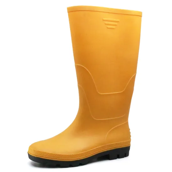 Yellow non safety PVC rain boots for work