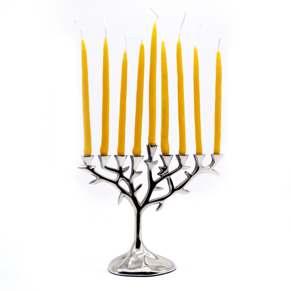 Natural Yellow Long Beeswax Hanukkah Candles