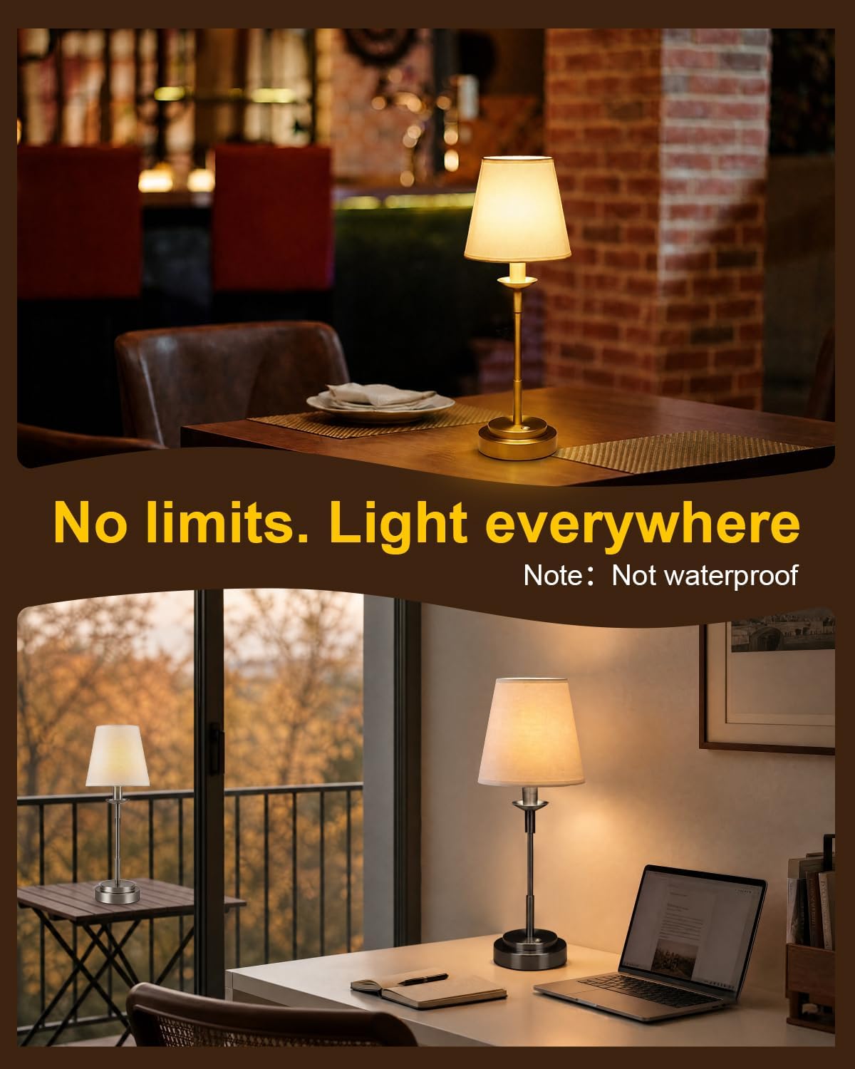 Cordless Rechargeable LED Table Lamp Stepless Dimming 6000mAh (10)