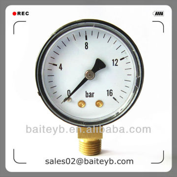50mm(2.0")ABS plastic case bottom connection air pressure gauge meter