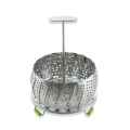 Cesta plegable de acero inoxidable para vaporizadores de vegetales con pies