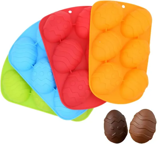 Silicone 6-Cavity Easter Egg Shape Cake Baking Mold