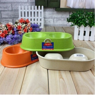 Bamboo Fiber Eco-friendly Double Dog/cat Bowl