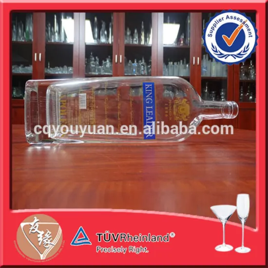Cork Top 1500ML Glass Bottle Square Glass Liquor Bottles 1500 ML
