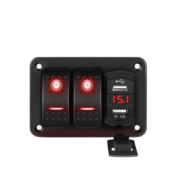 Pannelli di commutazione a rocker all'ingrosso di fabbrica con doppi caricabatterie USB per camper, rimorchi, autobus, navi