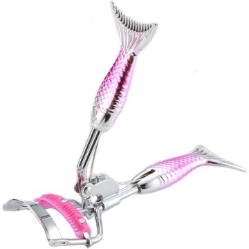 Creative Mermaid Eyelash Curler with Electroplated Handle and Comb