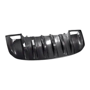 Glossy Carbon Fiber Front Bumper Lip for Porsche Cayenne 2014-2017
