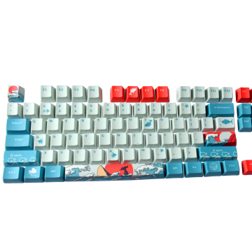 Coral Sea Thermal Dye-Sublimation PBT Keycaps for Mechanical Keyboards (61-87 Keys)