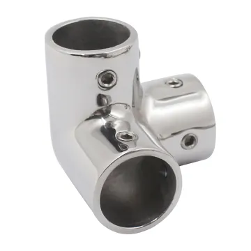 316 Stainless Steel 90 Degree Pipe Fitting Rail Connector with 3-Way Tee for Marine Hardware