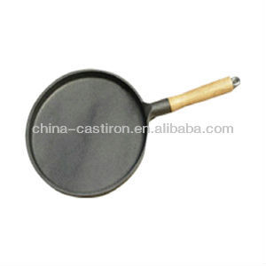 fry pan with wooden handle