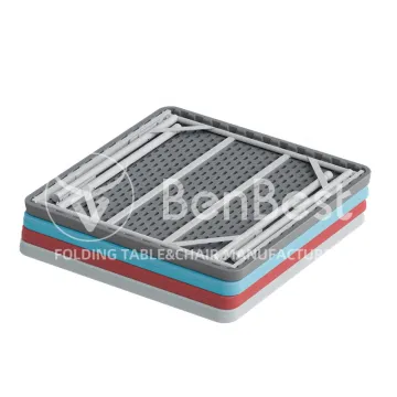 Benjia Blow Molded Camping Picnic Plastic Folding Square Table for Events and Weddings