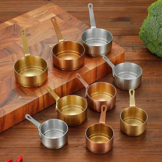 Korean Style Stainless Steel Cups and Sauce Pots - Handles & Condiment Bowls