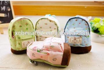 cy276 Trendy Kids Mini Schoolbag Design Zipper Coin Purse Rural Floral Change Cards Bag Fashion Wallets