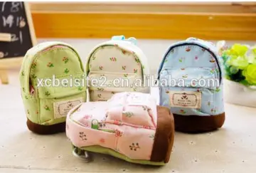 cy276 Trendy Kids Mini Schoolbag Design Zipper Coin Purse Rural Floral Change Cards Bag Fashion Wallets