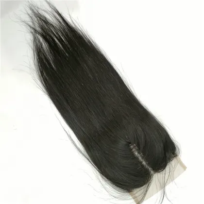 LAN DAISY for Black Women  4*4 T Part half hand made Closure Indian Human Hair Silky Straight Wave Hair  Toupee