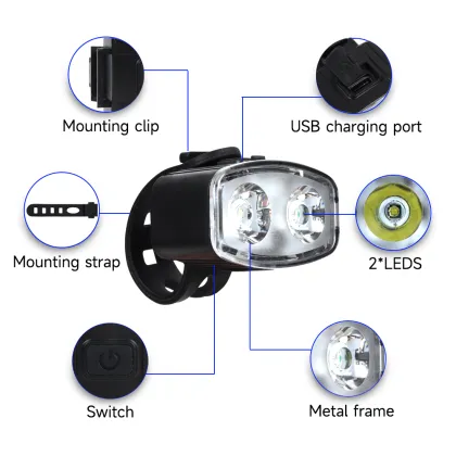 Bicycle Front and Rear LED Lights, IPX4 Waterproof Night Riding Safety Lights