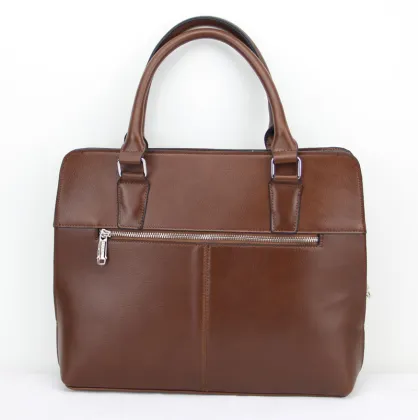 Premium PU Men's Black Leather Business Briefcase