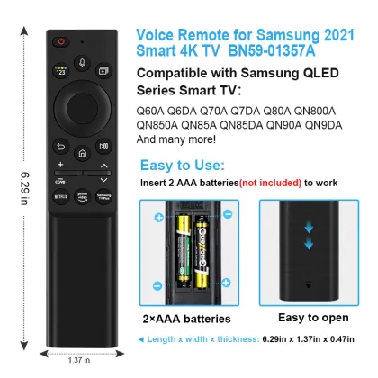 Voice Remote Replacement for Samsung 2021 QLED Series Smart TV