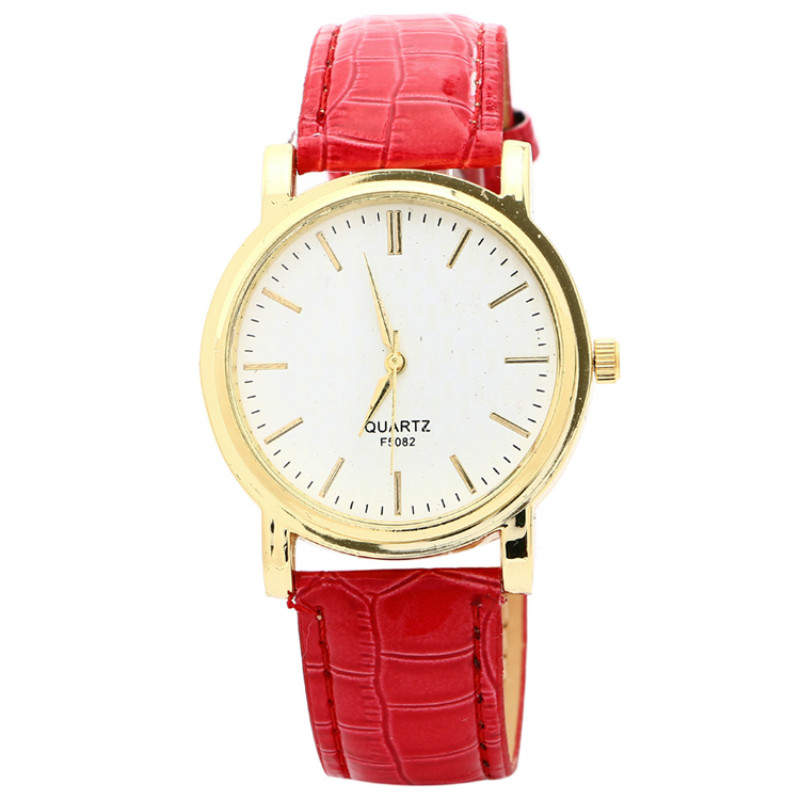 Simple Style Women Leather Wrist Watch