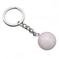 Gemstone 20mm Round Beads Key Chains Natural Crystal Quartz Balls Key Ring Charm Pendant Keychains Anniversary Gift