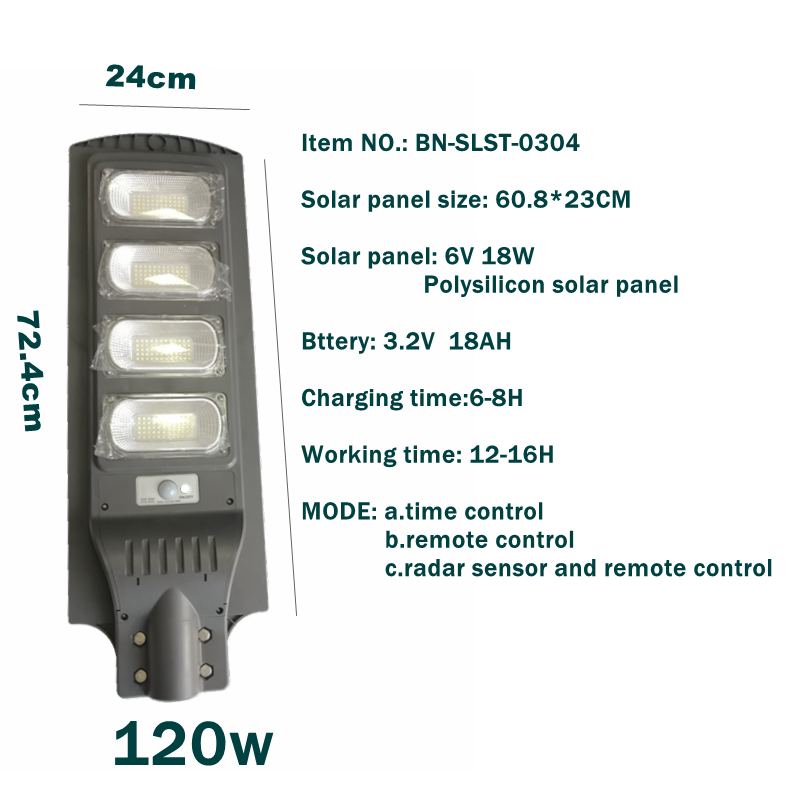 Solar street light with integrated solar panel