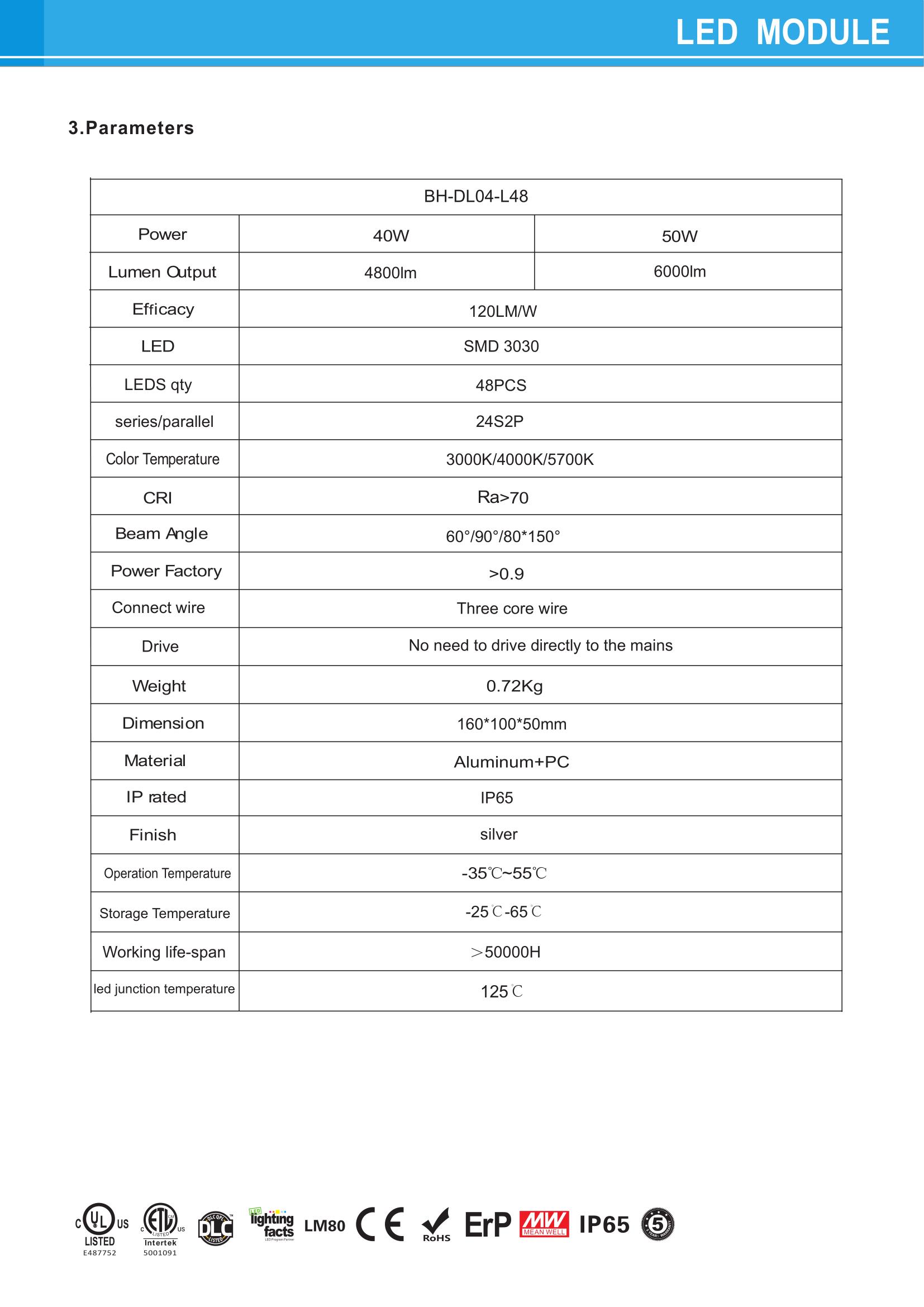 Smd 3030 Led Street Light Module 40w 50w Square Shape, High Quality Smd ...