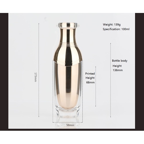Bottiglia e vaso per la cosmetica in oro rosa acrilico