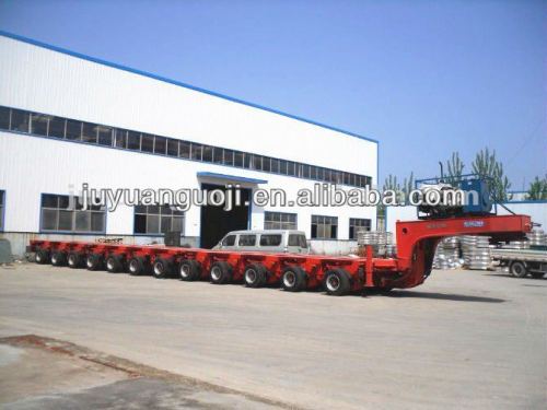 hydraulic front loading 120Tons 4 axles flatbed semi-trailer with detachable gooseneck