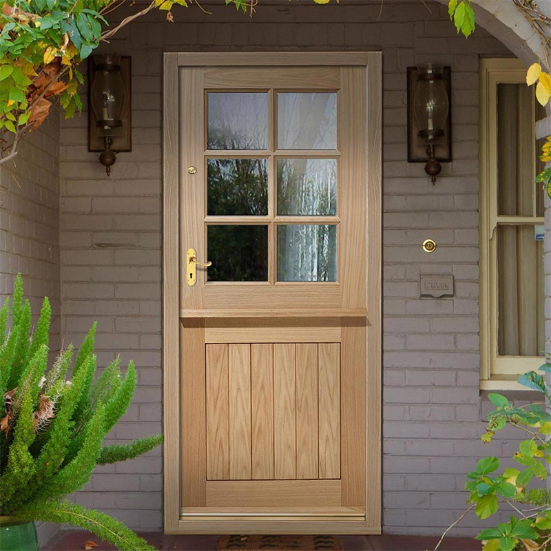 Semi Solid Wooden Fireproof Models Front Doors