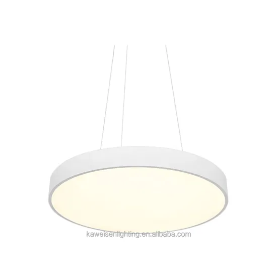 Aluminum Pendant Light - Round Shape, White Finish, 50W, 24 Inch, LED Suspension Circle Light for Office