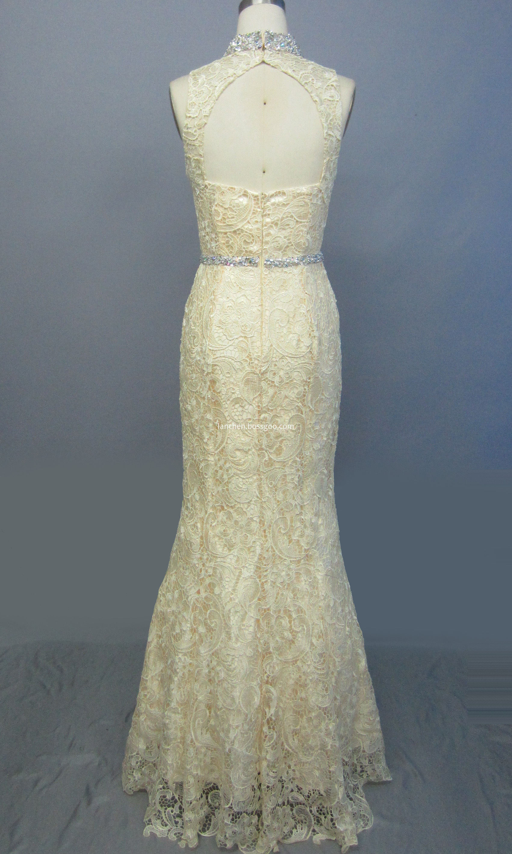 Casual Vintage Maxi White Dress IVORI back