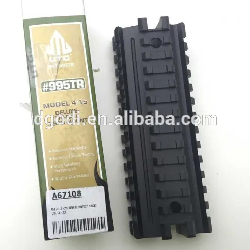 custom made black anodized aluminum free float quad rail