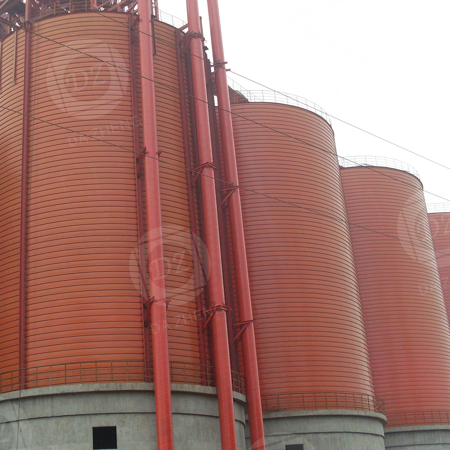 Galvanized steel silos for storage facilities