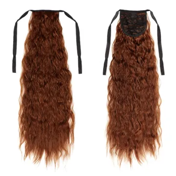 Long Straight Ponytail Hair Extension Tie Up Hair Piece Heat Resisting Fiber Synthetic Pony Tail Dark Brown Hairpiece