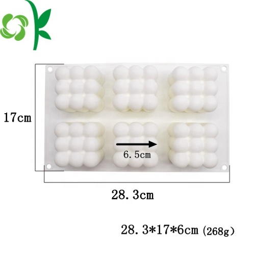 6 Cavity Cube Mousse Silicone Molde