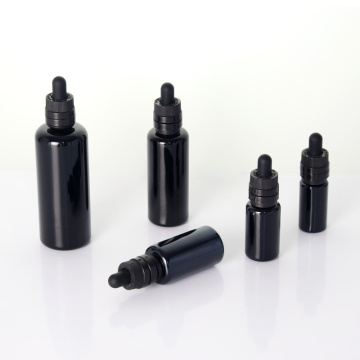 Black Serum Dropper Bottles Set with Evident Resisant Cap