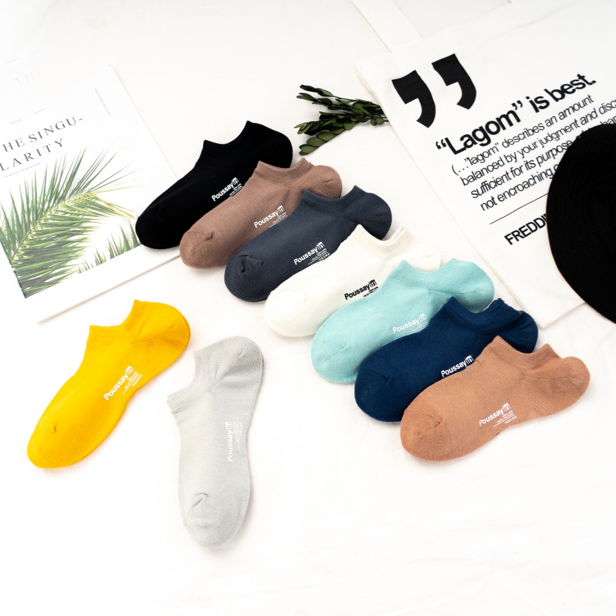 Elegant boat medyas na may solidong detalye ng Ingles