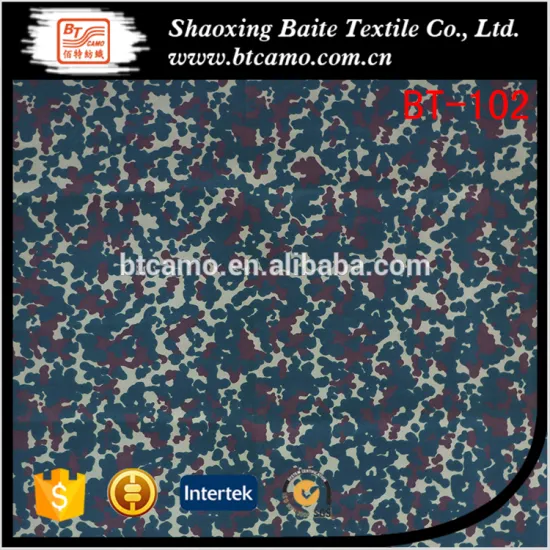 China supplier polyester military camouflage printing fabric for winter mens jackets BT-102