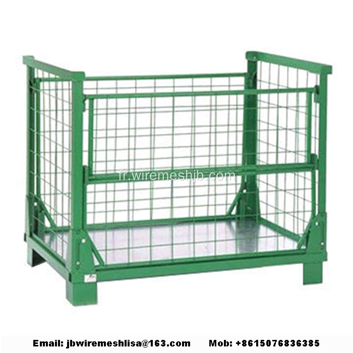 Cage de stockage pliante en treillis galvanisé