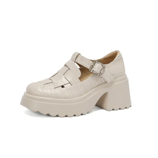 Roman Shoes Thick Bottom Metal Square Metal Buckle