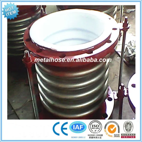 Teflon/PTFE Lined stainless steel compensator/ss304 ptfe lined bellows pipe compensator