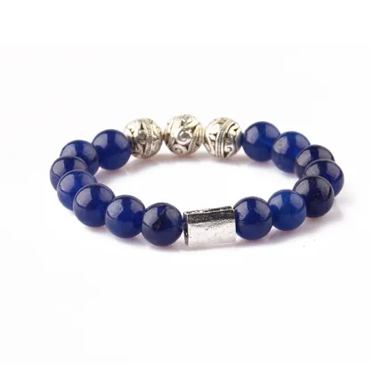 lucky blue gemstone lapis lazuli custom beads bracelet