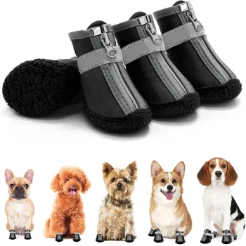 PiCiPaw Waterproof Dog Shoes with Anti-Slip Rubber Sole and Reflective Straps