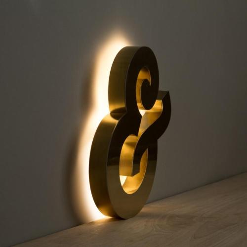 Backlit Stainless Steel Halo Illuminated Letters