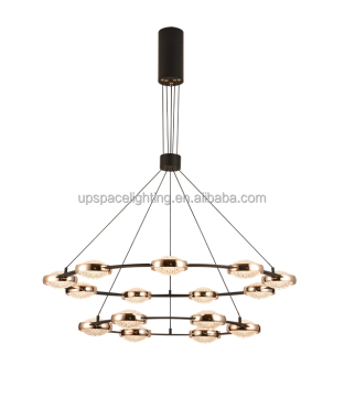 Modern Round Iron Chandelier with Suspension Installation for Indoor Home Use