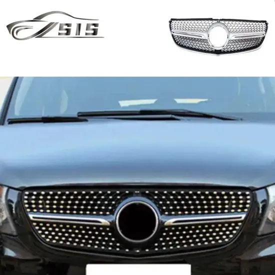 V Class W447 Diamond Radiator Front Bumper Grille Mesh Hood for W260 Facelift 2015-2018 ABS Grille with Camera